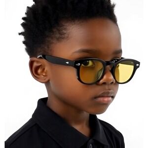 Kids Sunglasses Boys Girls Yellow Tinted Lenses‎ UV400 Protection Classic Shape